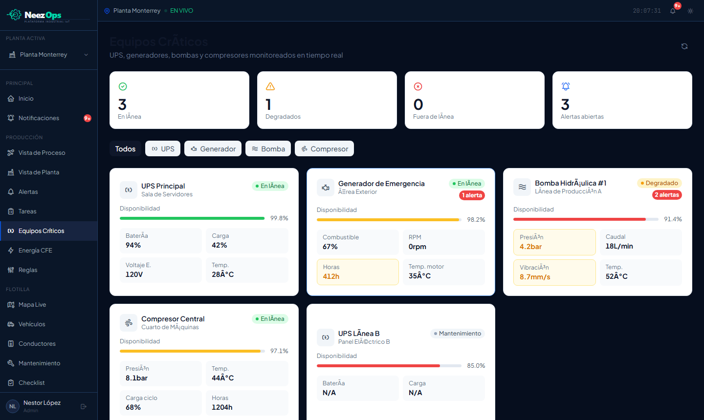 Equipos Críticos Balam IoT